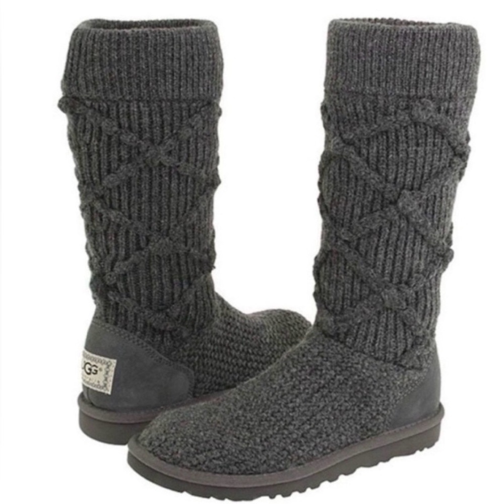 UGG Charcoal Knit Winter Boots